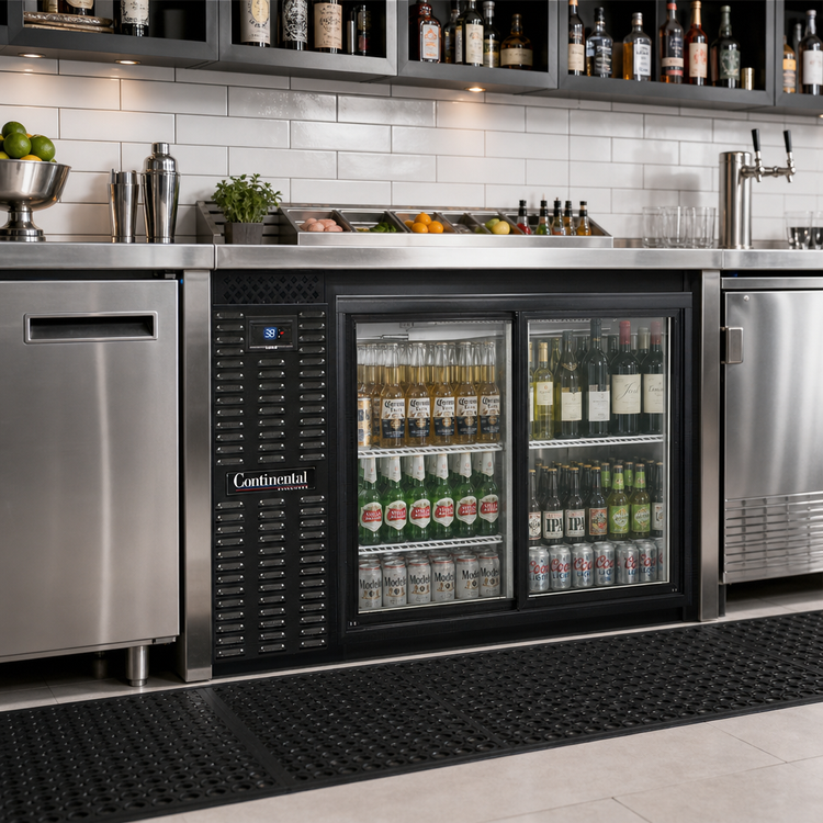 Product image #2 for Continental Refrigerator BB50SNSGDPT 50" Shallow Depth Pass-Thru Back Bar Cooler with Sliding Glass Doors