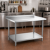 Thumbnail image #2 for Steel Works Stainless 30 x 48 x 34 Inch 18-Gauge Stainless Steel Work Table with 2-Inch Rear Upturn and Undershelf