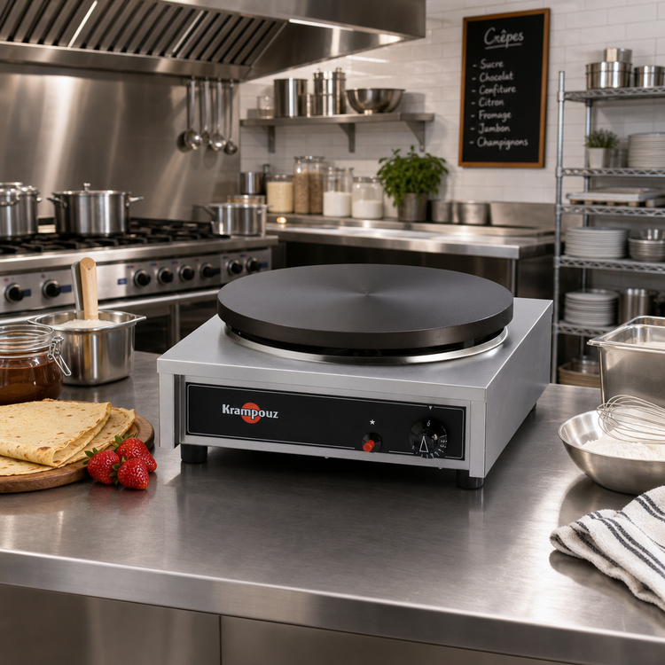 Product image #2 for Krampouz Single Countertop Gas Crepe Maker with 15-3/4 Inch Cast Iron Griddle