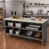 Thumbnail image #2 for John Boos 72 Inch x 30 Inch Poly Top Open Front Cabinet Base Work Table with Stainless Steel Undershelf