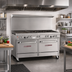 Thumbnail image #2 for Southbend Ultimate 60-Inch 6-Burner Gas Restaurant Range with 24-Inch Charbroiler, Convection Oven, and Cabinet Base