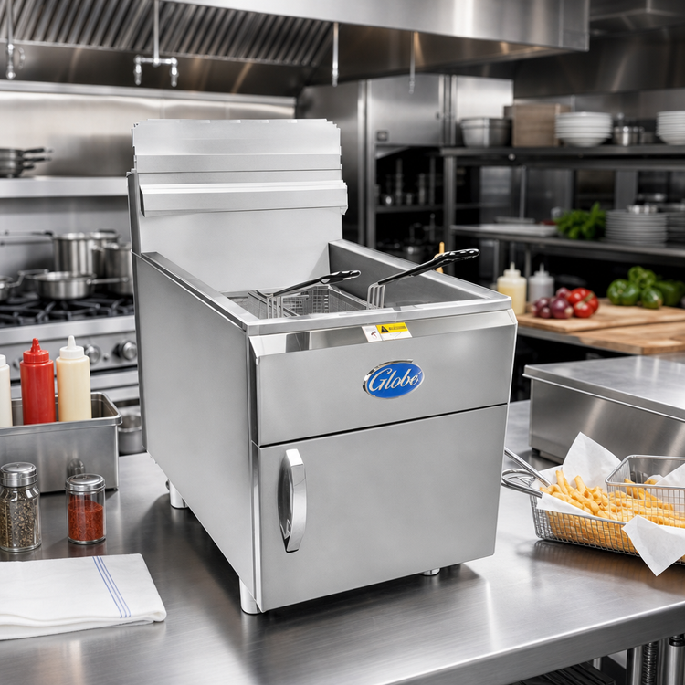 Product image #2 for Globe 30-Lb. Natural Gas Countertop Fryer, Single Pot