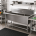 Thumbnail image #2 for John Boos Pro-Bowl 3-Compartment Stainless Steel Commercial Sink with 10-Inch Boxed Backsplash, 53-1/8-Inch Wide