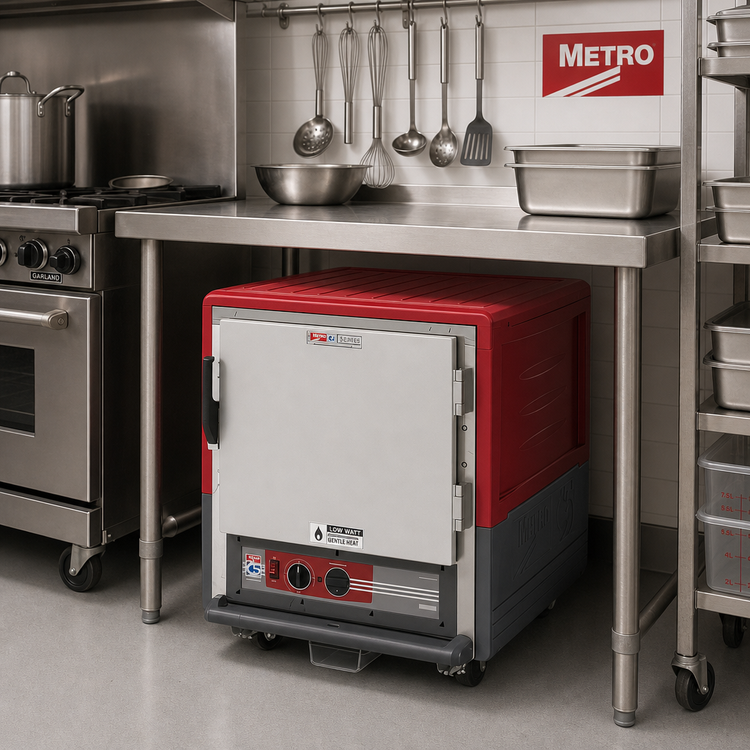 Product image #2 for Metro C5 3 Series Under Counter Heated Holding Cabinet, Full Solid Door, Low Watt, Red Insulation Armour, 10-Pan Capacity