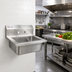 Thumbnail image #2 for Wall Mounted 304 Stainless Steel Hand Wash Sink with 10 x 14 x 5 Inch Bowl and 2 Faucet Holes