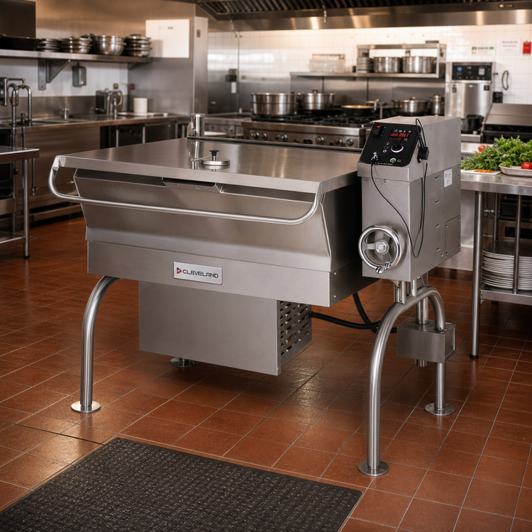 Product image #2 for Cleveland PowerPan 40-Gallon Gas Braising Pan and Tilting Skillet with Manual Tilt and Open Base