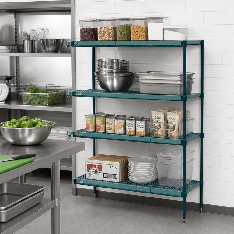Product image #2 for Super Erecta Pro Stationary 4-Shelf Polymer Add-On Shelving Unit, 18 x 54 x 63 Inches