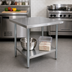 Thumbnail image #2 for BK Resources 30-Inch Square Stainless Steel Corner Work Table with Adjustable Undershelf
