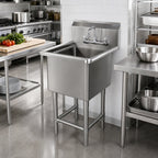 Thumbnail image #2 for John Boos Pro-Bowl 1PB3024 1-Compartment Stainless Steel Sink, 30 x 24 x 12 Inch Bowl, 10 Inch Boxed Backsplash