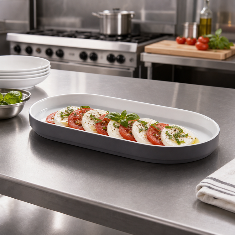 Product image #2 for American Metalcraft 10-1/2-Inch Oval Melamine Platter, Graphite