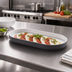 Thumbnail image #2 for American Metalcraft 10-1/2-Inch Oval Melamine Platter, Graphite