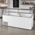 Thumbnail image #2 for Turbo Air 89-Inch White Ice Cream Dipping Cabinet with Curved Glass Top, 16 Top Tub Capacity