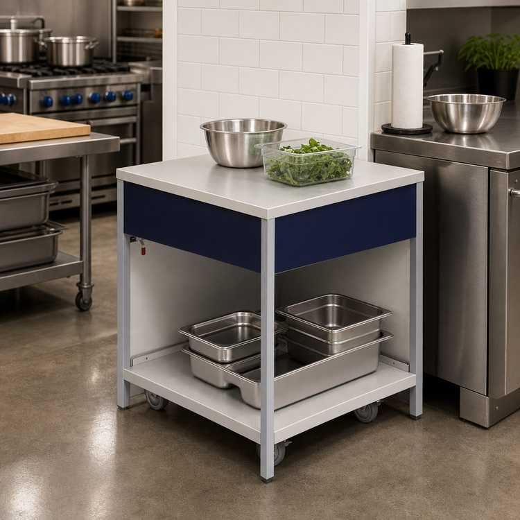 Product image #2 for Atlas Metal INFCC Mobile Utility Corner Station with Stainless Steel Top