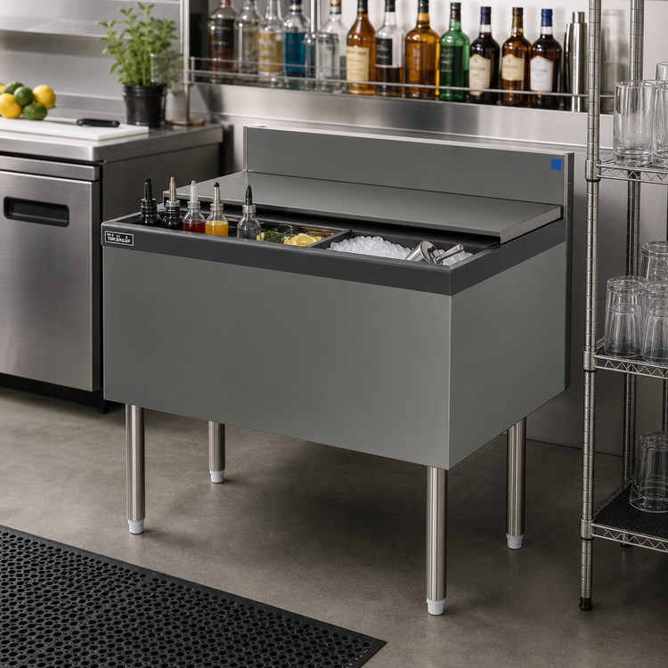 Product image #2 for Top Shelf TSF Series Modular Full-Depth Underbar Ice Bin/Cocktail Unit with 10-Circuit Cold Plate, 30-Inch Wide