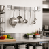 Thumbnail image #2 for Advance Tabco Special Value Series Wall-Mounted Single Bar Stainless Steel Pot Rack, 72 Inch Bar with 9 Double Hooks