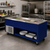 Thumbnail image #2 for Randell Custom & Serving Mobile Self-Contained Refrigerated Cold Food Table with Open Base Storage, 84 Inch Wide, 6-Pan