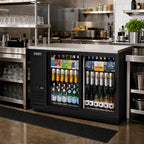 Thumbnail image #2 for Everest Refrigeration EBB48G-SD Two-Section Back Bar Refrigerator, 49-Inch, 13 Cu. Ft., Glass Sliding Doors