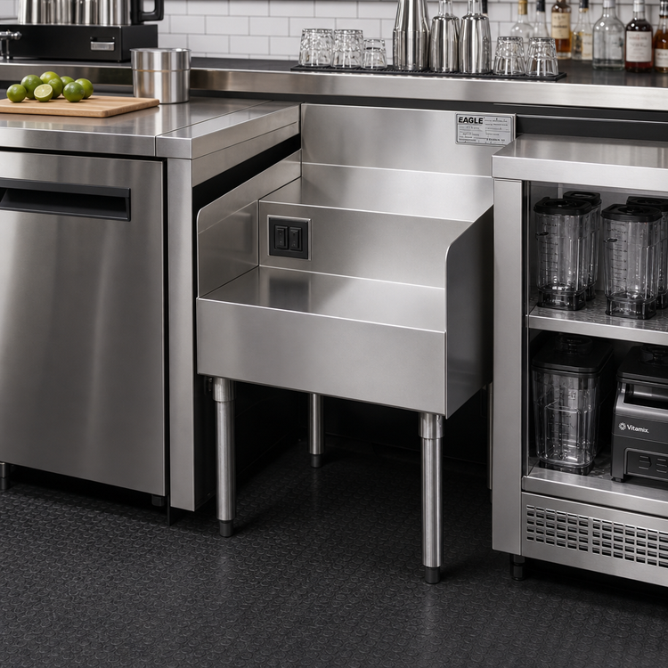 Product image #2 for Eagle 2200 Series 18-Inch Wide Double Step-Down Underbar Blender Station Add-On Unit