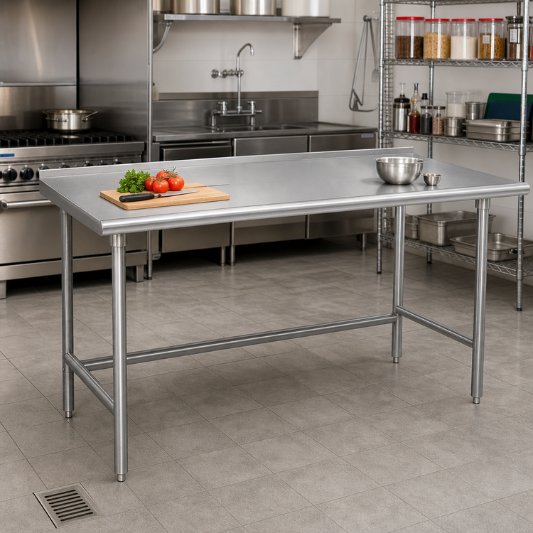 Product image #2 for Advance Tabco 108-Inch x 36-Inch 16-Gauge 304 Stainless Steel Work Table with Rear Up-Turn