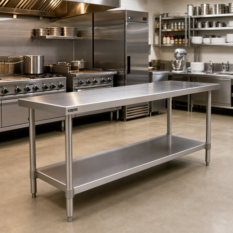 Product image #2 for Eagle Group Spec-Master Marine Series Stainless Steel Work Table with Adjustable Undershelf, 120 x 24 Inches