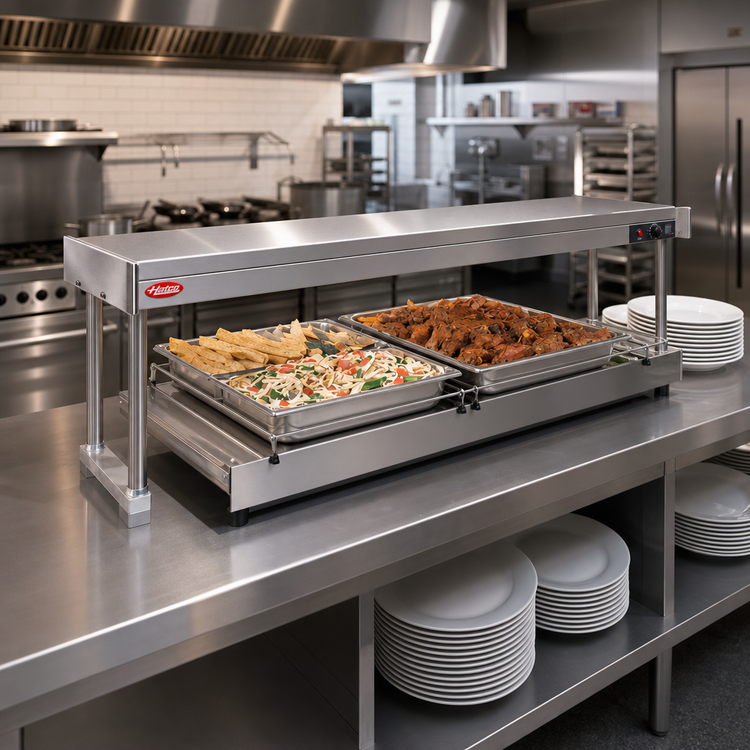 Product image #2 for Hatco Glo-Ray® 66-Inch Freestanding Heated Shelf, 12-Inch Deep, Stainless Steel Top