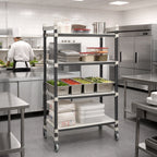 Thumbnail image #2 for Cambro Camshelving® Elements EMT184280S4480 4-Shelf Solid High-Density Top Rail Mobile Starter Shelving Unit, 18"D x 42"W x 80"H
