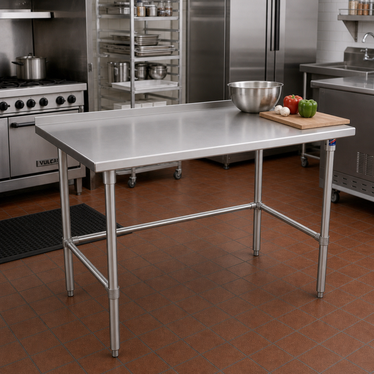 Product image #2 for John Boos Stallion 60-Inch x 30-Inch 16-Gauge Stainless Steel Work Table with 1-1/2-Inch Rear Up-Turn