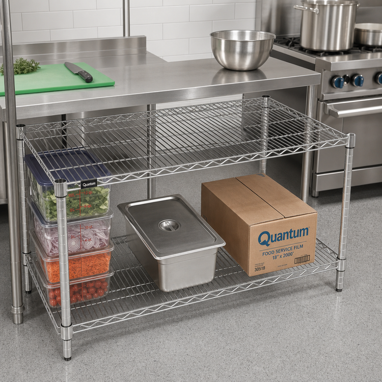 Product image #2 for Quantum 60"W x 24"D 304 Stainless Steel Commercial Wire Shelf