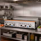 Thumbnail image #2 for Garland Master CG-48R 48-Inch Countertop Gas Rear-Drain Production Griddle, 1-Inch Polished Steel Plate, Electronic Thermostatic Controls
