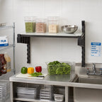 Thumbnail image #3 for Cambro Camshelving® Elevation EWSSK1842S1580 Wall-Mounted Solid Shelf Kit, 18 x 42 Inches, 15-Inch Uprights, Brushed Graphite