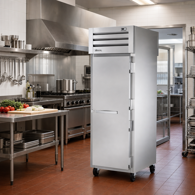 Product image #2 for SPEC SERIES One-Section Pass-Thru Reach-In Refrigerator with Solid Front and Glass Rear Doors