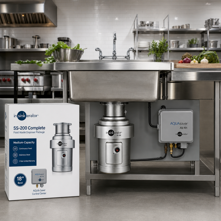 Product image #2 for InSinkErator SS-200 Complete Medium-Capacity Food Waste Disposer Package with 18-Inch Bowl and AquaSaver AS-101 Control Center
