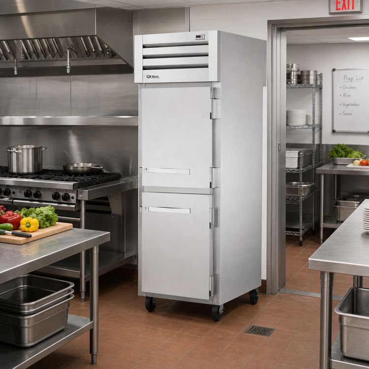 Product image #2 for True SPEC SERIES Pass-Through Heated Holding Cabinet, 1-Section, Solid Half Front and Rear Doors, Stainless Steel