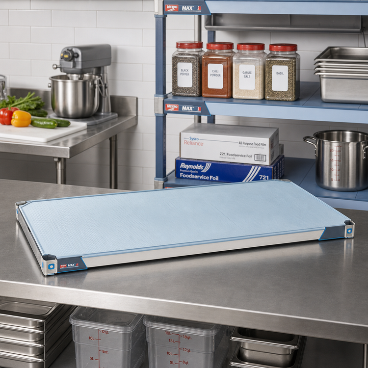 Product image #2 for MetroMax i 24" x 24" Solid Blue Polymer Shelf with Microban and Type 304 Stainless Steel Corners