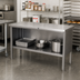 Thumbnail image #2 for John Boos Stainless Steel Open Front Enclosed Base Work Table, 48 x 24 Inch, 14-Gauge Top