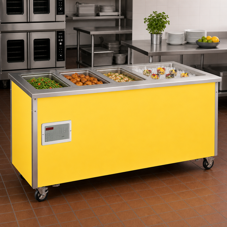 Product image #2 for Vollrath 4-Series Signature Server® Stainless Steel Non-Refrigerated Hot and Cold Buffet Station with 3 Hot Wells and 1 Ice-Cooled Cold Pan