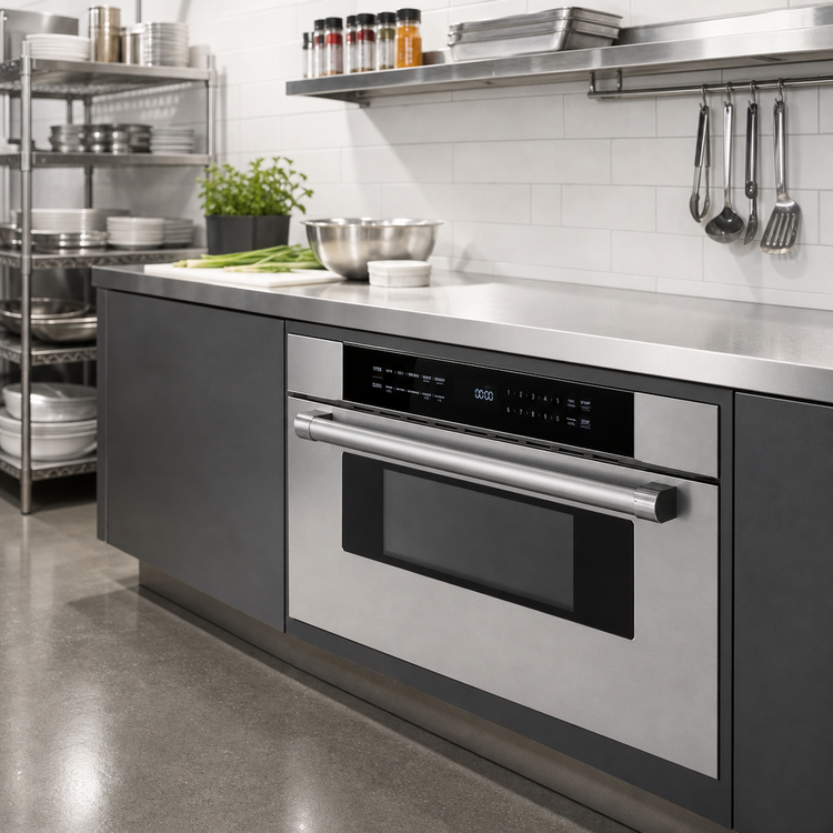 Product image #2 for Summit Commercial 30-Inch Built-In Drawer Microwave Oven, 1.2 Cu. Ft., Black Stainless Steel Door