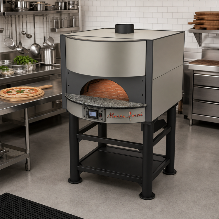 Product image #2 for Marra Forni Square Gas-Fired Pizza Oven with 35 x 26 Inch Brick Deck and Steel Stand