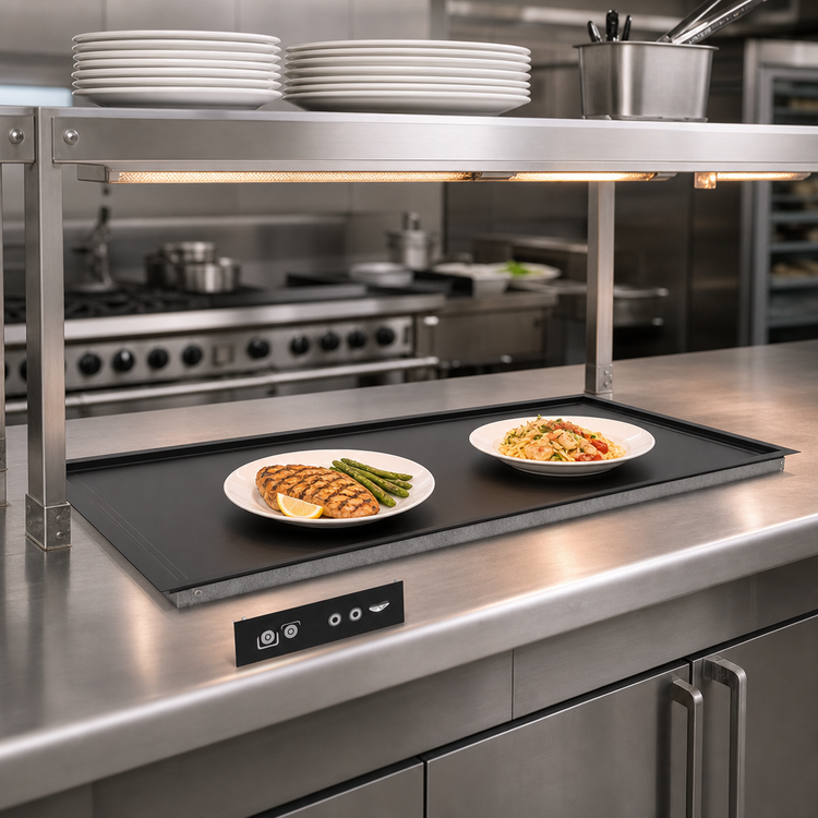 Product image #2 for Vollrath Recessed Drop-In Heated Warming Shelf, 38 Inch, Black Aluminum Hardcoat