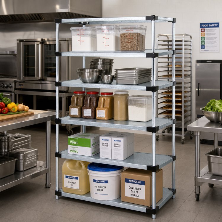 Product image #2 for Quantum 24 x 24 x 54 Inch Stationary Solid Shelving Starter Kit with 5 Shelves