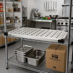 Thumbnail image #2 for Metro Super Erecta 2436LS Stainless Steel Louvered Shelf with Raised Ship's Edge, 36 x 24 Inches