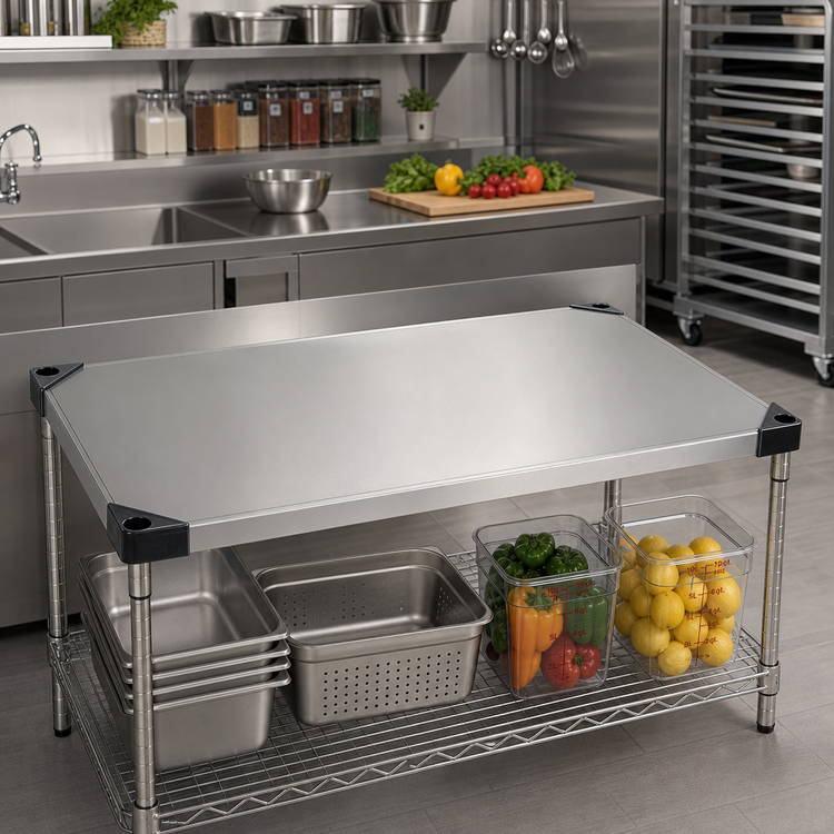 Product image #2 for Quantum 42-Inch x 24-Inch 304 Stainless Steel Solid Shelf with Marine Edge
