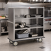 Thumbnail image #2 for FWE Super Duty Stainless Steel Enclosed Queen Mary Utility Cart, 4 Shelves, 62-Inch Wide