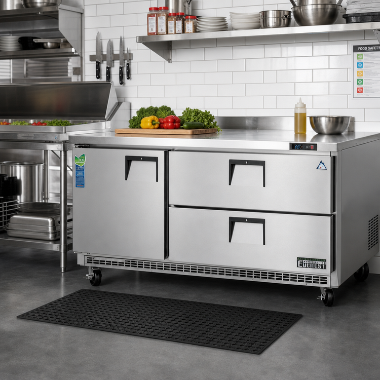 Product image #2 for Everest Refrigeration 2-Section Drawered Undercounter Refrigerator with Stainless Steel Worktop, 22 Cu. Ft.