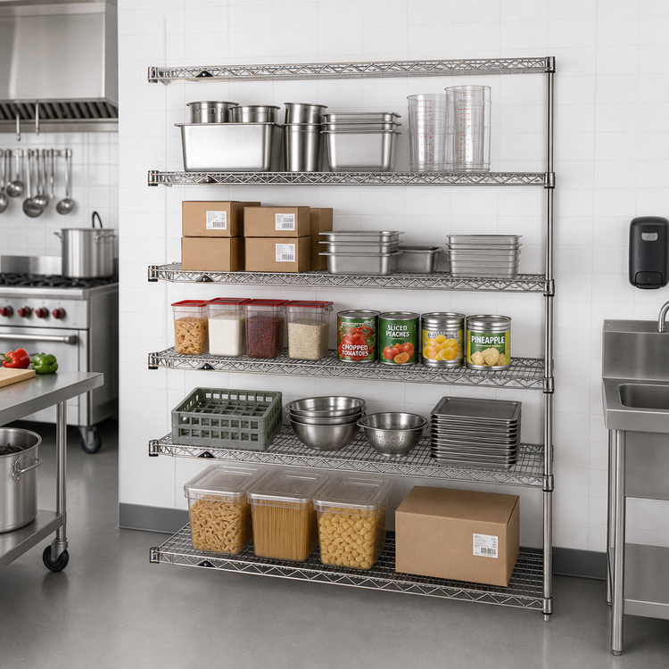 Product image #2 for Metro Super Erecta Add-On Wire Shelving Unit, 72"W x 21"D x 74"H, 5 Shelves