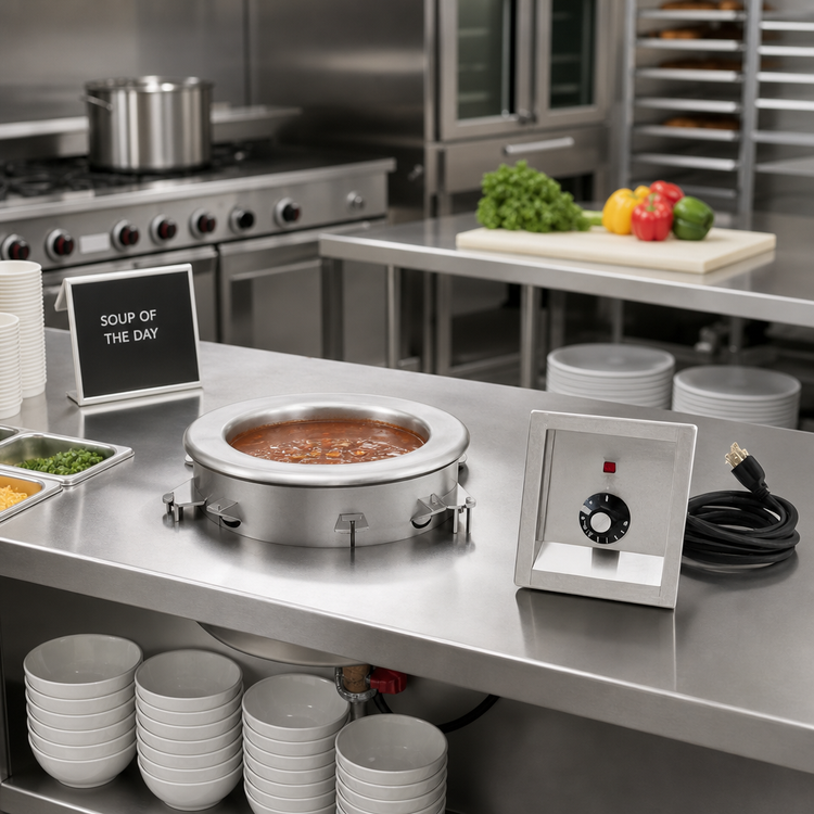 Product image #2 for Drop-In Thermostatic Wet-Operation Soup Well, 1 x 7-1/4 Qt Inset, 120V