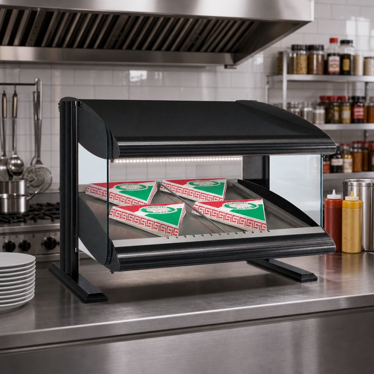 Product image #2 for Hatco Slant Heated Countertop Hot Food Merchandiser with LED Lighting, 42 Inch Wide
