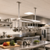 Thumbnail image #2 for John Boos Ceiling-Mounted Square Stainless Steel Pot Rack with 9 Double Hooks, 31-1/4 x 18 x 48 Inches