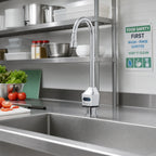Thumbnail image #2 for T&S Brass Chekpoint EC-3100TMVHGF10 Touchless Deck-Mount Faucet with Rigid Gooseneck Spout, Chrome, 1.0 GPM