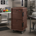 Thumbnail image #3 for Cambro Ultra Camcart® Double-Compartment Front-Loading Insulated Food Pan Cart, Security Package, 120 Qt., Dark Brown